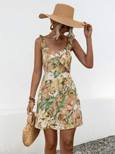 Load image into Gallery viewer, Printed Ruffled Surplice Wide Strap Mini Dress