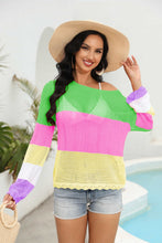 Load image into Gallery viewer, AGUA FRESCA Color Block Sheer Cover Up