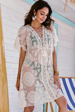 Load image into Gallery viewer, Lace-Up Sheer Cover Up