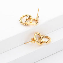 Load image into Gallery viewer, Copper Double-Hoop Earrings