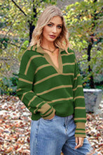 Load image into Gallery viewer, Striped Collared Long Sleeve Sweater