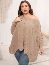 Load image into Gallery viewer, Plus Size Round Neck Batwing Sleeve Sweater