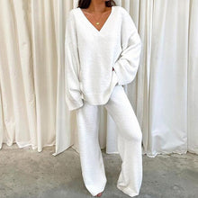 Load image into Gallery viewer, V-Neck Long Sleeve Top and Long Pants Set