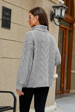 Load image into Gallery viewer, Cable-Knit Turtleneck Sweater