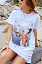 Load image into Gallery viewer, Round Neck Short Sleeve T-Shirt Dress