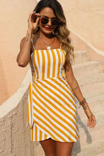 Load image into Gallery viewer, Striped Spaghetti Strap Tied Mini Dress