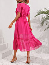 Load image into Gallery viewer, Swiss Dot Ruffled Short Sleeve Dress