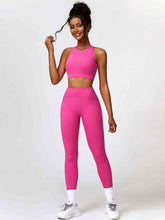 Load image into Gallery viewer, Cutout Cropped Sport Tank and Leggings Set