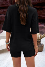 Load image into Gallery viewer, Eyelet Round Neck Top and Shorts Set