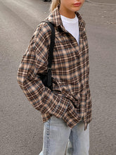 Load image into Gallery viewer, Drop Shoulder Plaid Shacket