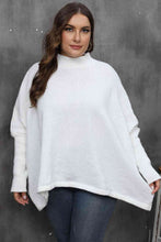 Load image into Gallery viewer, Mock Neck Raglan Sleeve Slit Sweater