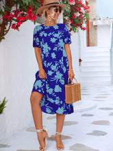 Load image into Gallery viewer, Floral Puff Sleeve Ruffle Hem Midi Dress