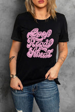Load image into Gallery viewer, Round Neck Short Sleeve OPEN ROADS AHEAD Graphic Tee