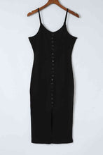 Load image into Gallery viewer, Decorative Button Slit Midi Dress