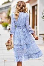 Load image into Gallery viewer, Leopard Surplice Tie Belt Slit Dress