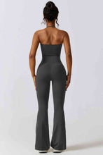 Load image into Gallery viewer, Halter Neck Flare Sport Jumpsuit