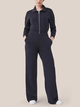 Load image into Gallery viewer, Zip Up Long Sleeve Jumpsuit with Pockets