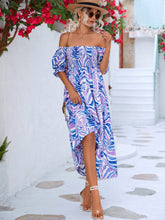 Load image into Gallery viewer, Floral Smocked Flounce Sleeve Midi Dress