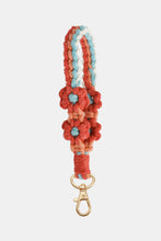 Load image into Gallery viewer, Flower Shape Wristlet Zinc Alloy Closure Macrame Key Chain
