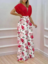 Load image into Gallery viewer, Printed Surplice Top and Wide Leg Pants Set