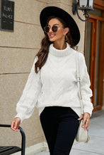 Load image into Gallery viewer, Cable-Knit Turtleneck Sweater