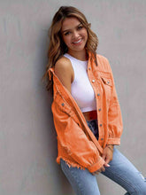 Load image into Gallery viewer, Distressed Drop Shoulder Denim Jacket