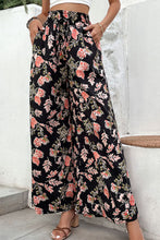 Load image into Gallery viewer, Floral Pull-On Wide Leg Pants