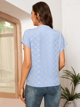 Load image into Gallery viewer, Printed Notched Short Sleeve Blouse