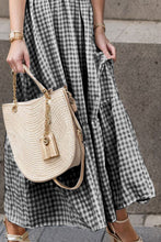 Load image into Gallery viewer, Full Size Smocked Ruffled Plaid Ruffle Hem Dress