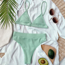 Load image into Gallery viewer, Spaghetti Strap Ribbed Bikini Set