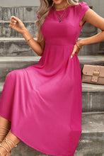 Load image into Gallery viewer, Tie Back Cutout Round Neck Split Dress
