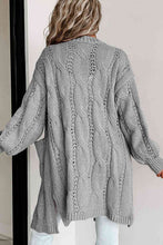 Load image into Gallery viewer, Cable-Knit Dropped Shoulder Cardigan