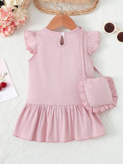 Baby Girl Ruffled Round Neck Mini Dress