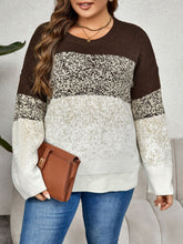 Load image into Gallery viewer, Plus Size Round Neck Long Sleeve Printed Sweater