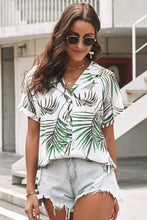 Load image into Gallery viewer, Botanical Print Button Front Lapel Collar Shirt