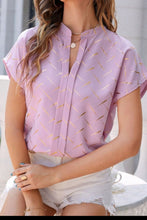 Load image into Gallery viewer, Printed Notched Short Sleeve Blouse