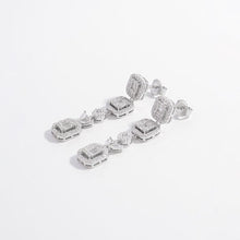 Load image into Gallery viewer, 925 Sterling Silver Inlaid Zircon Geometric Dangle Earrings