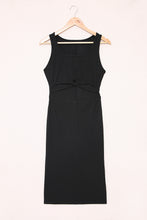 Load image into Gallery viewer, Crisscross Cutout Scoop Neck Slit Midi Dress
