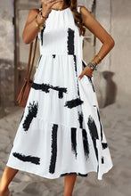 Load image into Gallery viewer, Printed Sleeveless Midi Dress with Pocket
