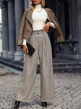 Load image into Gallery viewer, Plaid Wide Leg Pants With Belt