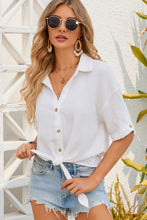 Load image into Gallery viewer, Tie Hem Half Sleeve Shirt