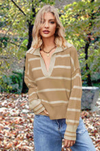 Load image into Gallery viewer, Striped Collared Long Sleeve Sweater