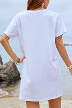 Load image into Gallery viewer, Round Neck Short Sleeve T-Shirt Dress