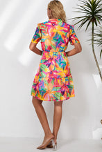 Load image into Gallery viewer, Floral Notched Neck Short Sleeve Dress