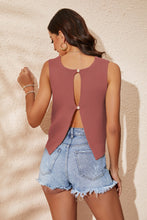 Load image into Gallery viewer, Buttoned Cutout Ribbed Trim Knit Tank