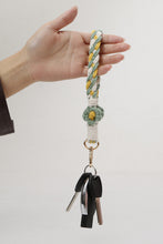 Load image into Gallery viewer, Floral Braided Wristlet Key Chain