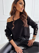 Load image into Gallery viewer, Asymmetrical Neck Buttoned Top