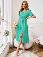 Load image into Gallery viewer, Printed Decorative Button Slit Dress