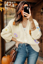 Load image into Gallery viewer, Flower Button Up Long Sleeve Cardigan