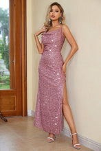 Load image into Gallery viewer, Sequin Slit Spaghetti Strap Dress
